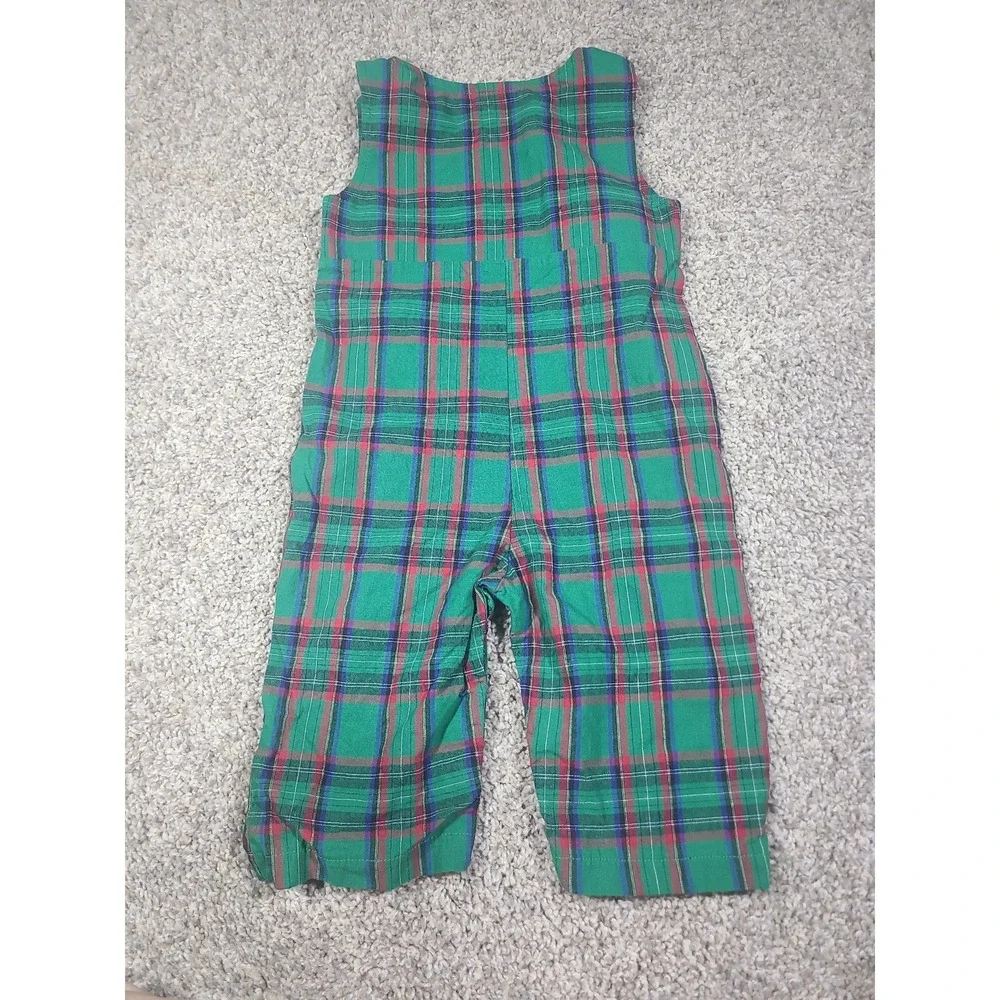 Smocked baby boy's Christmas longall 12m overalls‎